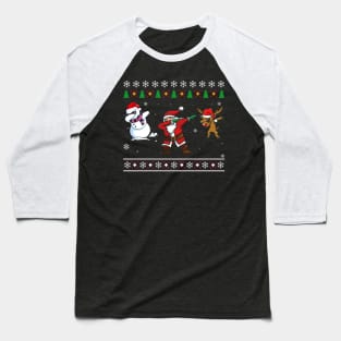 Dabbing Santa Ugly Sweater Baseball T-Shirt